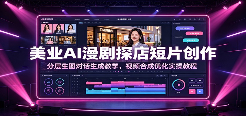 美业AI漫剧探店短片创作：分层生图对话生成教学，视频合成优化实操教程-800资源网