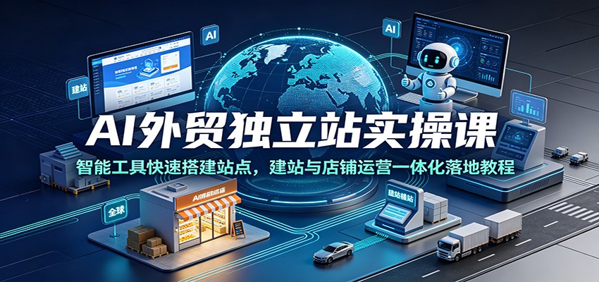 AI外贸独立站实操课:智能工具快速搭建站点,建站与店铺运营一体化落地教程-800资源网