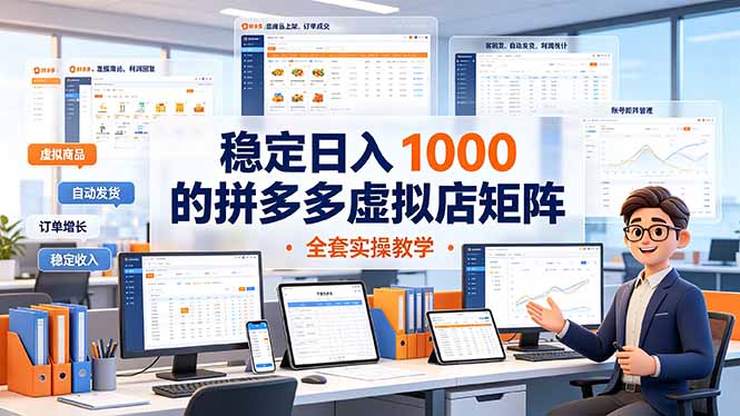 稳定日入 1000 的拼多多虚拟店矩阵,全套实操教学