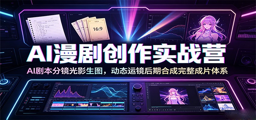 AI漫剧创作实战营:AI剧本分镜光影生图,动态运镜后期合成完整成片体系-800资源网