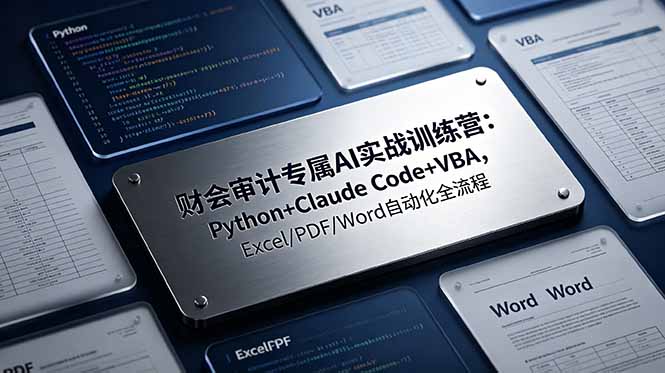 财会审计专属 AI实战训练营-更新:Python+Claude Code+VBA,Excel/PDF/Word自动化全流程-800资源网