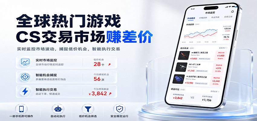 全球热门游戏CS交易市场赚差价,一个账号一部手机即可稳定运行,月入过万-800资源网
