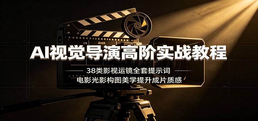 AI视觉导演高阶实战教程:38类影视运镜全套提示词,电影光影构图美学提升成片质感-800资源网