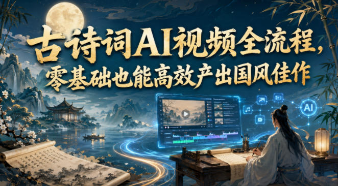 古诗词AI视频全流程，零基础也能高效产出国风佳作-800资源网