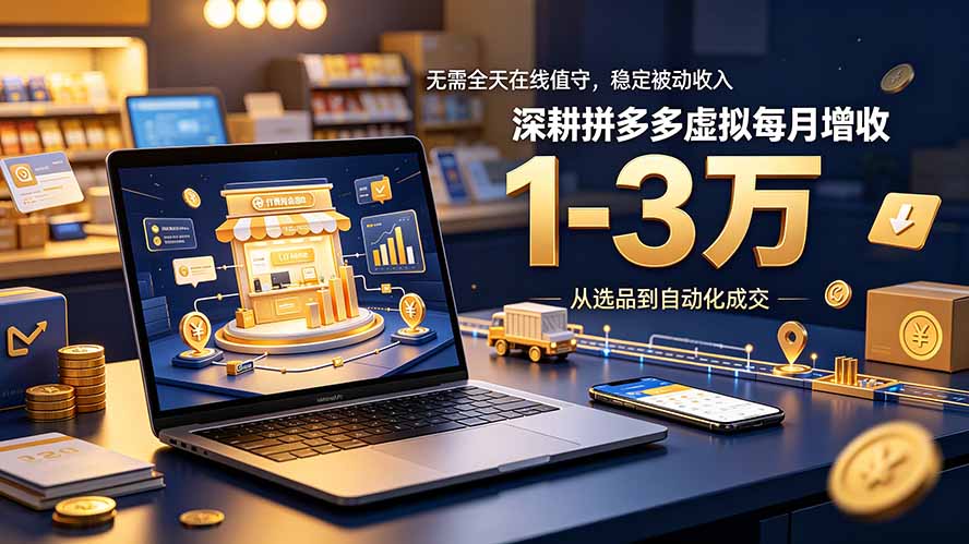 无需全天在线值守,稳定被动收入,深耕拼多多虚拟每月增收 1-3 万-800资源网
