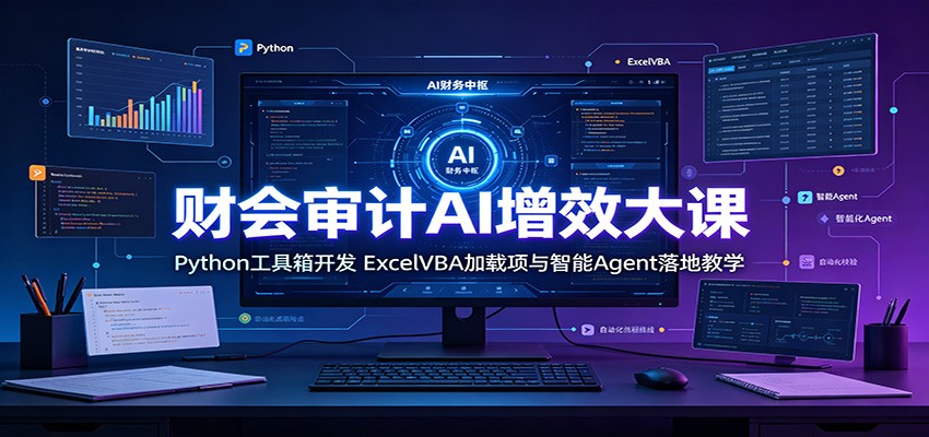 财会审计AI增效大课：Python工具箱开发，ExcelVBA加载项与智能Agent落地教学-800资源网