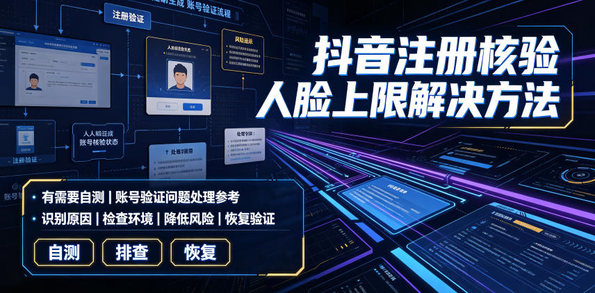 抖音注册核验人脸上限解决方法,有需要自测-800资源网