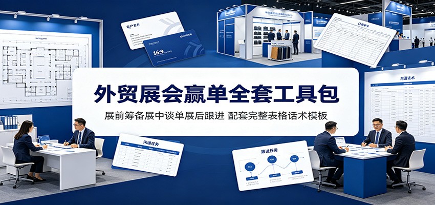 外贸展会赢单全套工具包:展前筹备展中谈单展后跟进,配套完整表格话术模板-800资源网