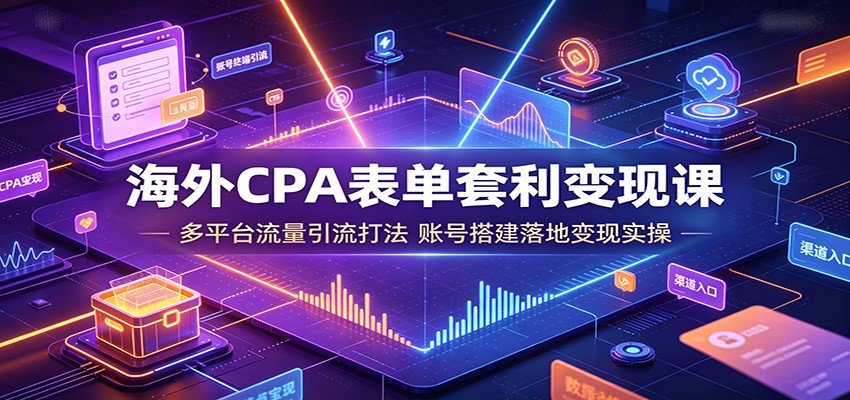 海外CPA表单套利变现课:多平台流量引流打法,账号搭建落地变现实操-800资源网