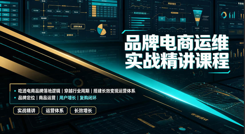 品牌电商运维实战精讲课程|吃透电商品牌落地逻辑、穿越行业周期、搭建长效变现运营体系-800资源网