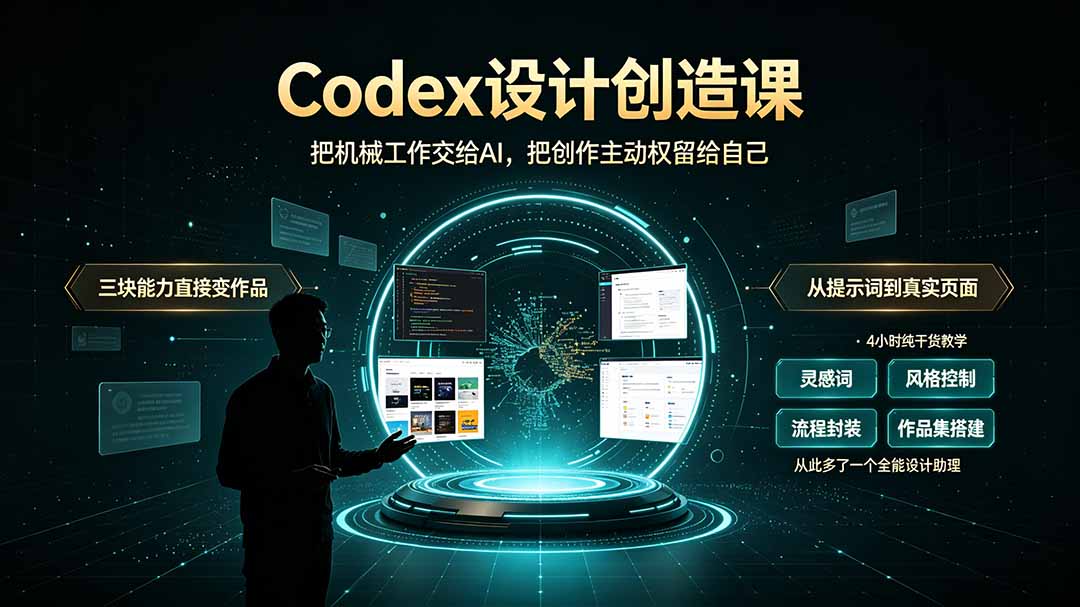 Codex设计创造课-2期,小白也能掌握的Codex设计创造技巧,把机械工作交给AI,把创作主动权留给自己-800资源网