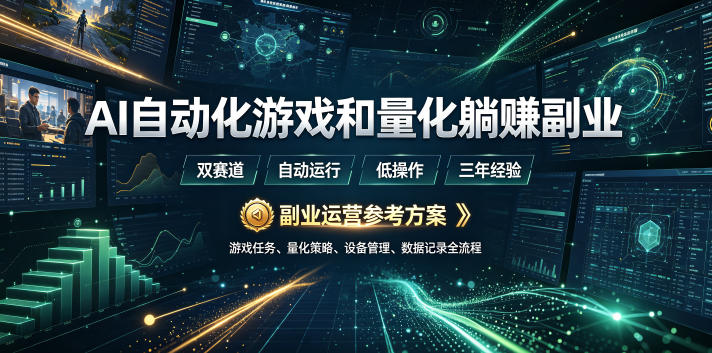 AI全自动游戏和量化躺赚副业:日入几百,稳定运行三年的项目!