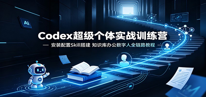 Codex超级个体实战训练营:安装配置Skill搭建,知识库办公数字人全链路教程-800资源网