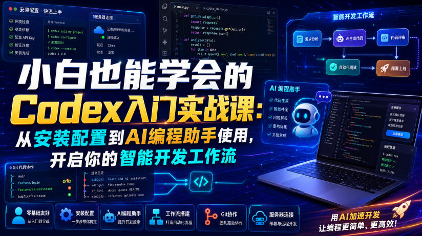 小白也能学会的Codex入门实战课:从安装配置到AI编程助手使用,开启你的智能开发工作流-800资源网