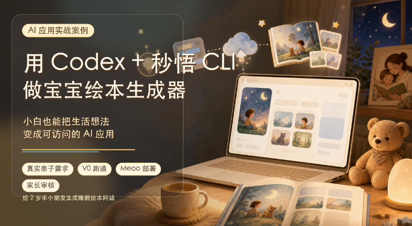 AI应用实战案例,用Codex+秒悟CLl做宝宝绘本生成器,小白也能把生活想法变成可访问的AI应用-800资源网