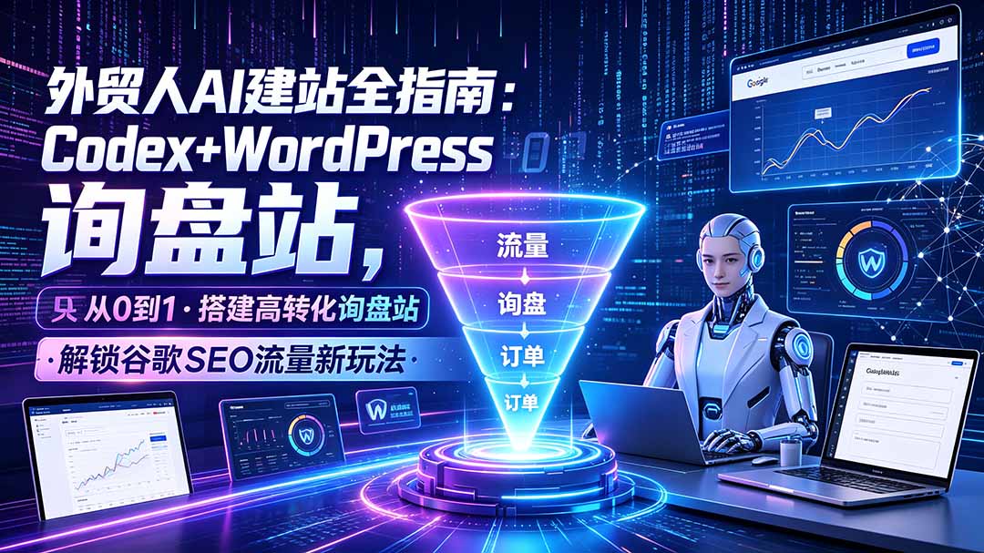 外贸人AI建站全指南:Codex+WordPress从0到1·搭建高转化询盘站·解锁谷歌SEO流量新玩法-800资源网