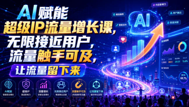AI赋能超级IP流量增长课,无限接近用户,流量触手可及,让流量留下来-800资源网