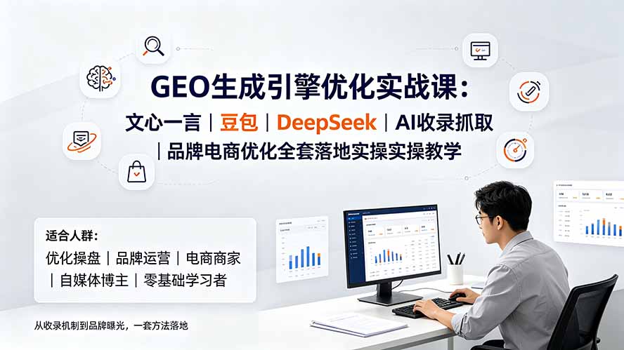 GEO生成引擎优化实战课:文心一言|豆包|DeepSeek|AI收录抓取|品牌电商优化全套落地实操教学-800资源网