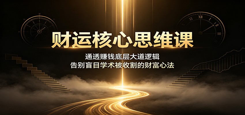 财运核心思维课:通透赚钱底层大道逻辑,告别盲目学术被收割的财富心法-800资源网