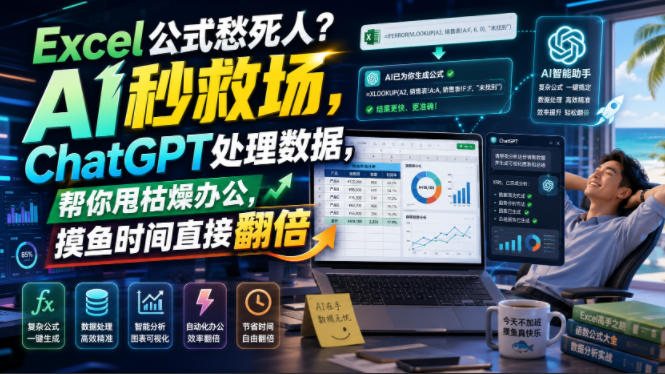 Excel公式愁死人？AI秒救场，ChatGPT处理数据，帮你甩枯燥办公，摸鱼时间直接翻倍【原创双语字幕】-800资源网