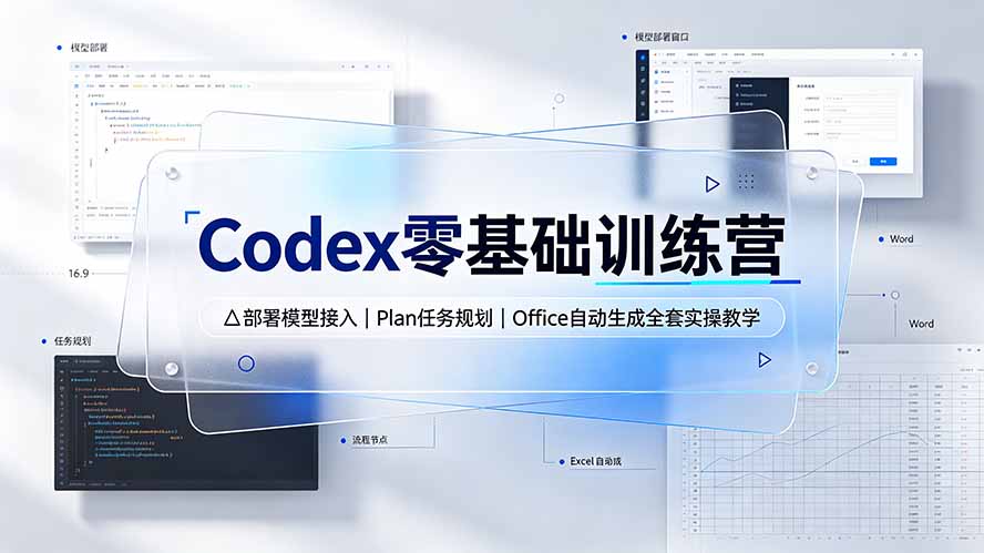 Codex零基础训练营：部署模型接入｜Plan任务规划｜Office自动生成全套实操教学-800资源网
