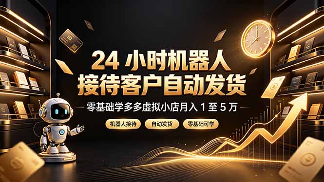 24 小时机器人接待客户自动发货,零基础学多多虚拟小店月入 1 至 5 万-800资源网