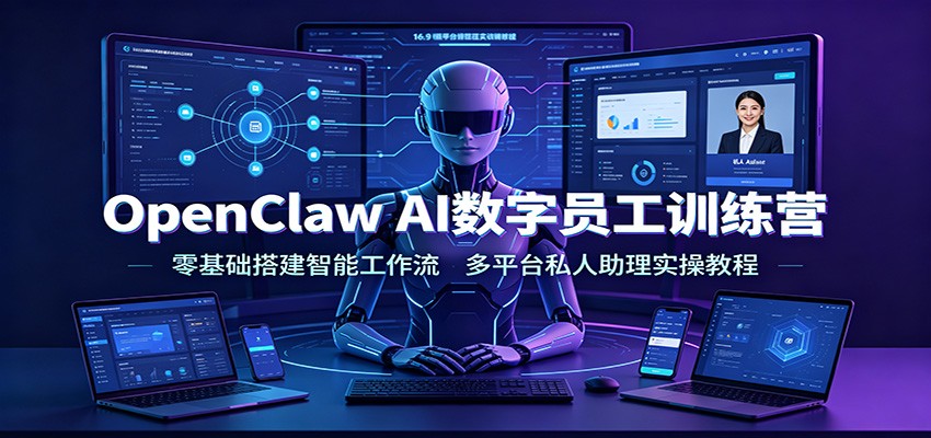 OpenClaw AI数字员工训练营：零基础搭建智能工作流，多平台私人助理实操教程-800资源网