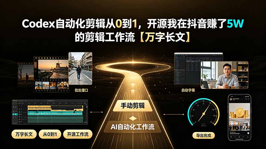 Codex自动化剪辑从0到1，开源我在抖音赚了5W 的剪辑工作流【万字长文】-800资源网