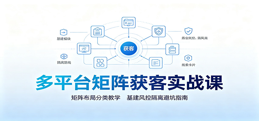 多平台矩阵获客实战课：矩阵布局分类教学，基建风控隔离避坑指南-800资源网