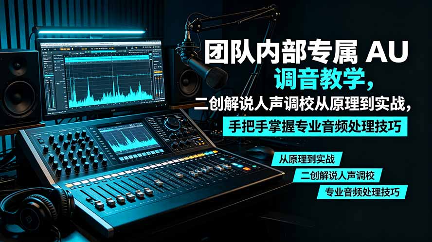 某大佬团队内部专属 AU 调音教学，二创解说人声调校从原理到实战，手把手掌握专业音频处理技巧-800资源网