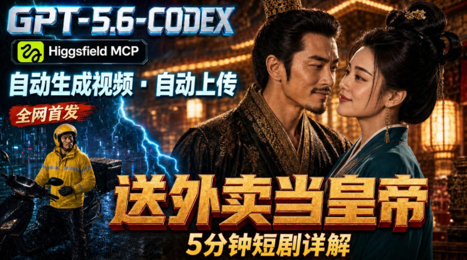 GPT-5.6 Codex+Higgsfield MCP:一条指令生成5分钟短剧并自动上传YouTube(油管)-800资源网
