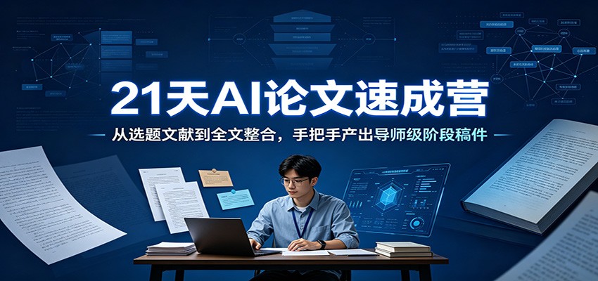21天AI论文速成营：从选题文献到全文整合，手把手产出导师级阶段稿件-800资源网