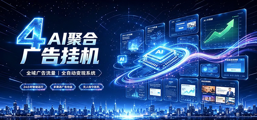 全域广告流量聚合，AI无人挂机稳赚佣金，打造长期稳定被动收入副业-800资源网