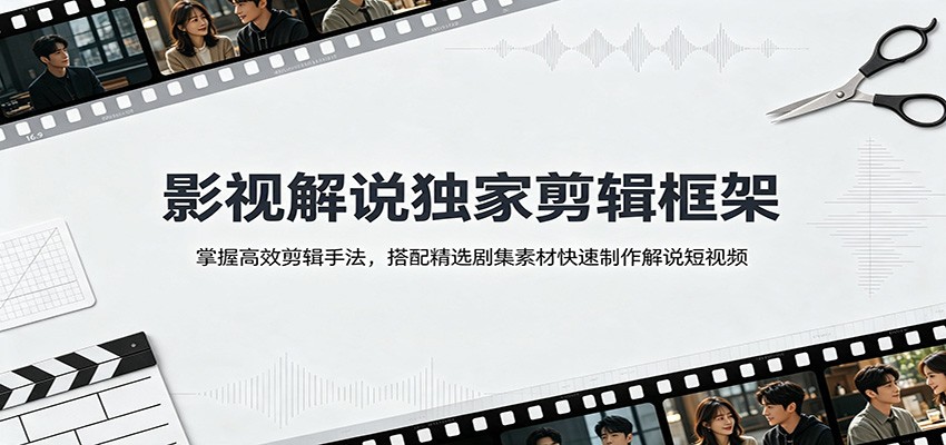 影视解说独家剪辑框架：掌握高效剪辑手法，搭配精选剧集素材快速制作解说短视频-800资源网