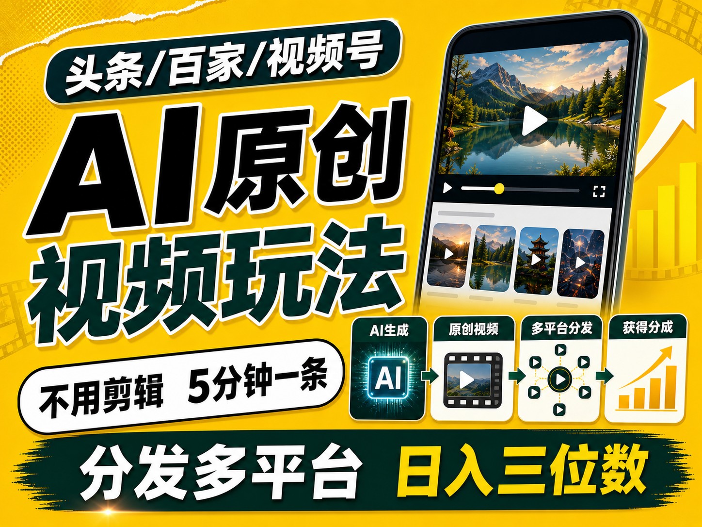 2026头条百家号升级玩法 5分钟一条原创视频 发多平台赚收-800资源网
