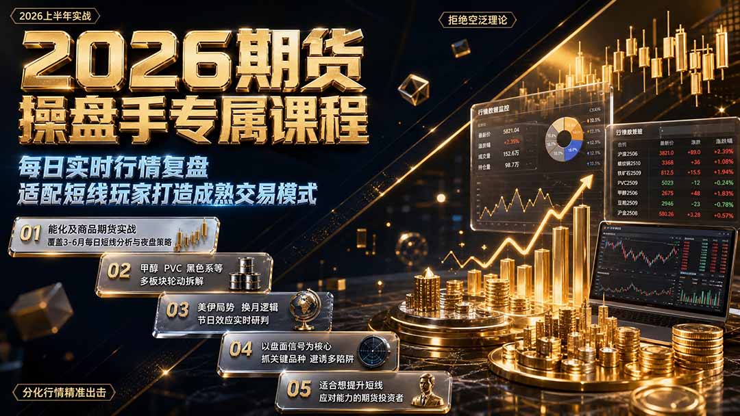 2026期货操盘手专属课程-更新8月，每日实时行情复盘，适配短线玩家打造成熟交易模式
