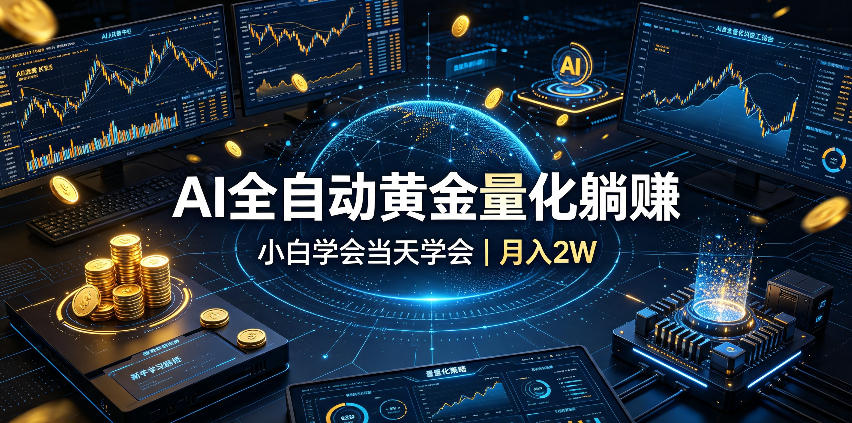 AI全自动黄金量化躺赚:小白学会当天学会,月入2W!-800资源网
