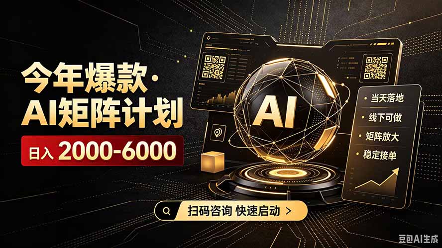 AI矩阵计划!日收益3000-8000+,项目绿色长久,安全合规靠谱,可批量放大。扶持工作室和分公司-800资源网