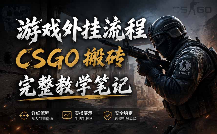 游戏挂机全流程笔记分享，CSGO游戏搬砖，小白看了当天学会见收益-800资源网