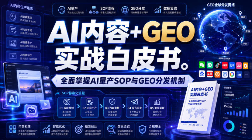 AI内容+GEO实战白皮书，全面掌握AI量产SOP与GEO分发机制【文档】-800资源网