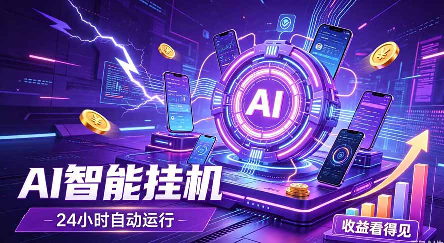 AI智能广告挂机，躺赚新模式 设备托管运行，解放双手持续变现-800资源网