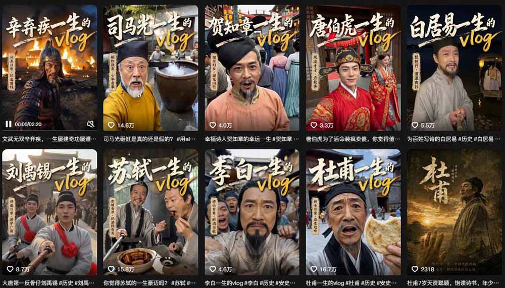 历史人物,诗人一生Vlog教学, AI制作丨伙伴计划丨精选收益丨商单收徒 ,新领域红利期,抓紧做