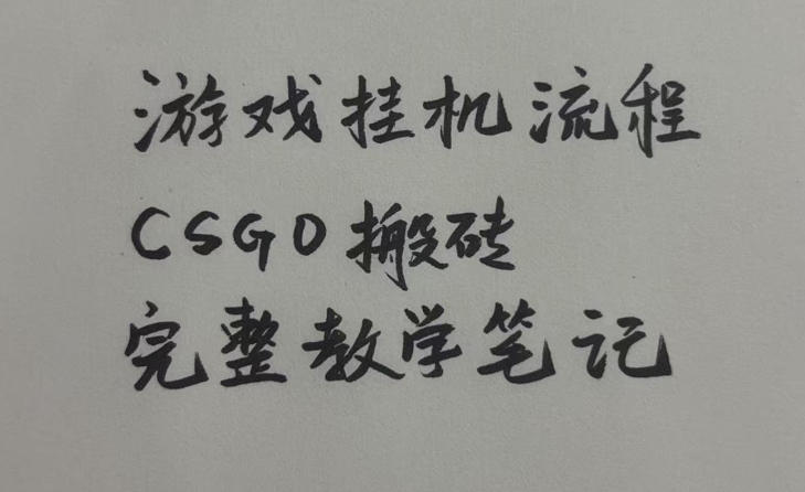 游戏挂G全流程笔记分享,CSGO游戏搬砖,小白看了当天学会见收益-800资源网