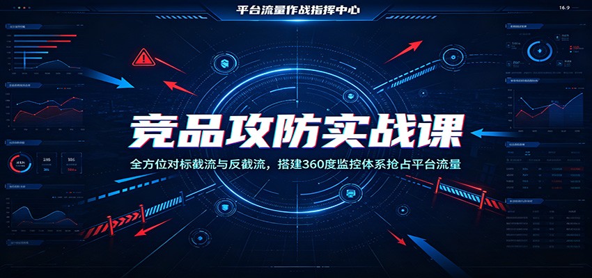 竞品攻防实战课：全方位对标截流与反截流，搭建360度监控体系抢占平台流量-800资源网