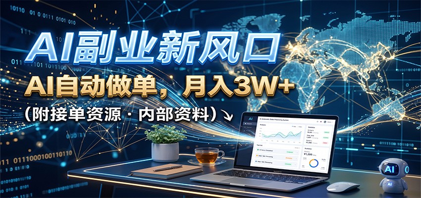 AI副业新风口,AI自动做单,月入3W+,附接单资源-800资源网