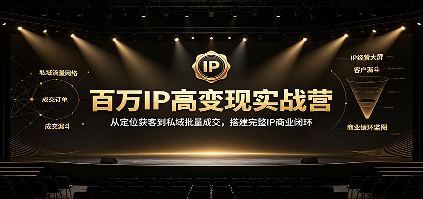 百万IP高变现实战营：从定位获客到私域批量成交，搭建完整IP商业闭环-800资源网