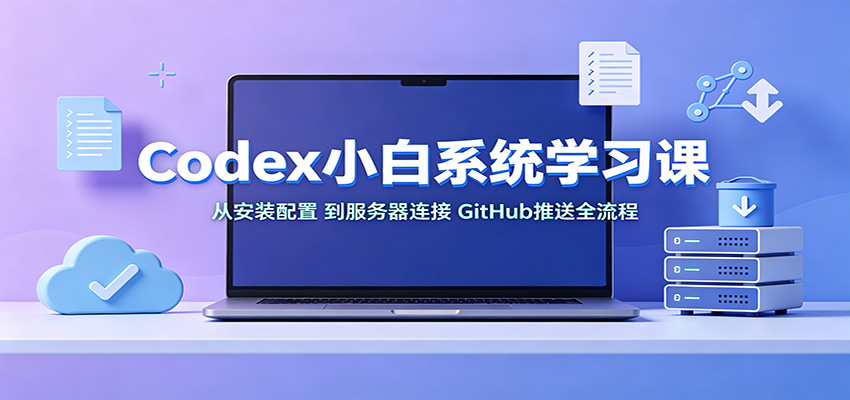 Codex小白系统学习课：小从安装配置，到服务器连接、GitHub推送全流程-800资源网