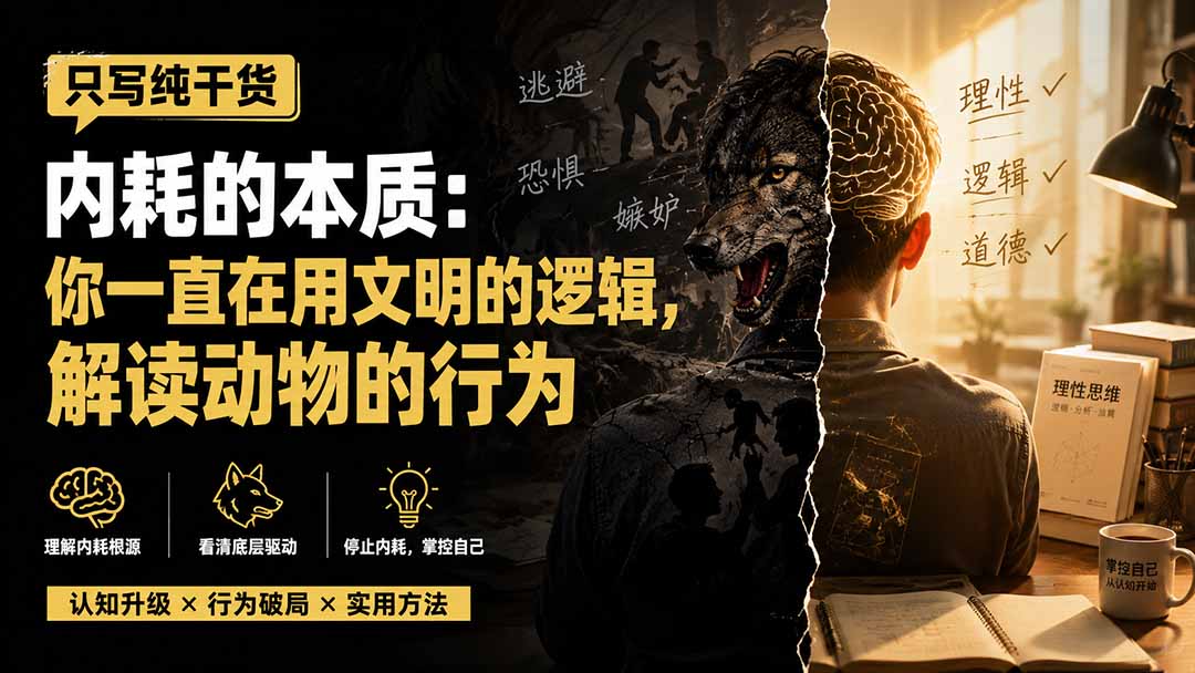 付费文章:只写纯干货-内耗的本质:你一直在用文明的逻辑,解读动物的行为-800资源网