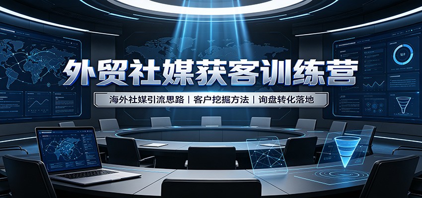 外贸社媒获客训练营:海外社媒引流思路,客户挖掘方法,询盘转化落地-800资源网