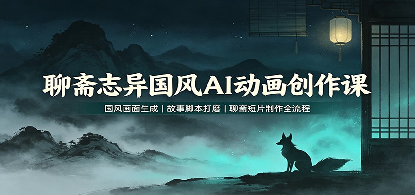 聊斋志异国风AI动画创作课:国风画面生成,故事脚本打磨,聊斋短片制作全流程-800资源网
